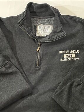 Bay State Gear Men's Martha's Vineyard Charcoal Quarter-Zip Sweater XL